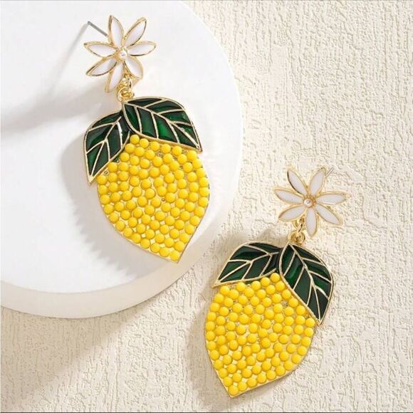 Bohemian lemon drop earrings A456 - Picture 1 of 4